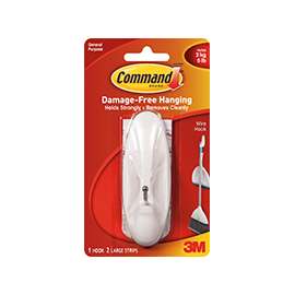 Command 17069 Wire Hook, 5 lb, 1-Hook, Metal/Plastic, White