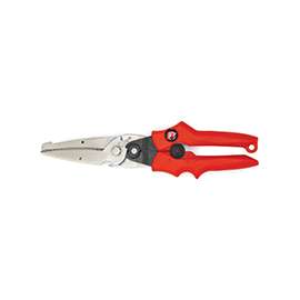 Crescent Wiss MPX5 Snip, 13.78 in OAL, Straight Cut, Steel Blade, Comfort-Grip Handle, Red Handle