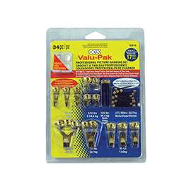 OOK 50918 Picture Hanging Kit, 5 to 100 lb, Steel, Brass, Gold