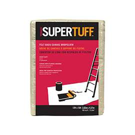 Trimaco SUPERTUFF FB3 Drop Cloth with Flannel Backing, 15 ft L, 12 ft W, Canvas