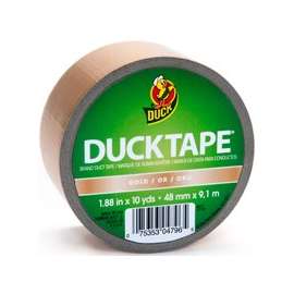 Duck 280748 Duct Tape, 10 yd L, 1.88 in W, Vinyl Backing, Gold