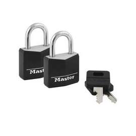 Master Lock 131T Padlock, Keyed Alike Key, 3/16 in Dia Shackle, Steel Shackle, Brass Body, 1-3/16 in W Body