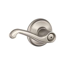 Schlage Flair Series F40VFLA619 Privacy Lever, Satin Nickel
