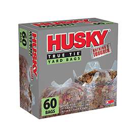 HUSKY HK39WC060C Yard Trash Bag, 39 gal Capacity, Drawstring Closure, Clear