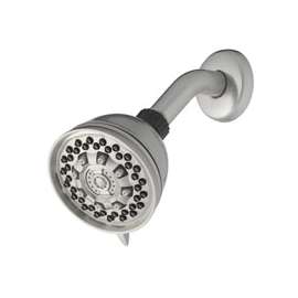 Waterpik XAT-619E Shower Head, Round, 1.8 gpm, 1/2 in Connection, 6-Spray Function, Brushed Nickel