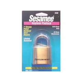 Sesamee Keyless Padlocks, 5/16 in Diam., 1 in L X 1 in W, Silver/Black