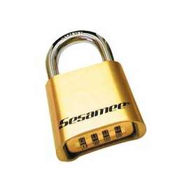 Sesamee Keyless Padlocks, 5/16 in Diam., 1 in L X 1 in W, Brass, Corbin