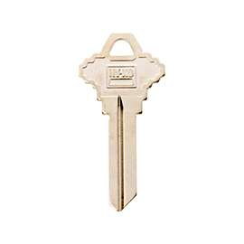 HY-KO 11010SC9 Key Blank, Brass, Nickel, For: Schlage Cabinet, House Locks and Padlocks