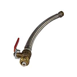 SharkBite U3068FLEX18BVLF Braided Flexible Water Heater Connector, 1/2 x 3/4 in, FIP, Stainless Steel, 18 in L