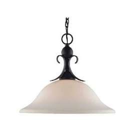 Boston Harbor Dimmable Pendant Light, (1) 100/23 W, Medium Lamp, 13-3/4 In H X 16 In W, Chain, Matte Black