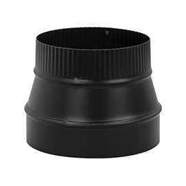 Imperial BM0080 Stove Pipe Reducer, 8 x 7 in, Crimp, 24 ga Thick Wall, Black, Matte