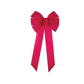 Holidaytrims 6072 Christmas Specialty Decoration, 1 in H, Glitter Bow, Velvet, Red