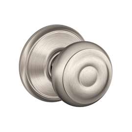 Schlage Georgian Series F10VGEO619 Passage Door Knob, Metal, Satin Nickel