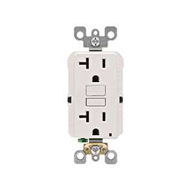 Leviton R02-GFNT2-0KW GFCI Receptacle, 2 -Pole, 20 A, 125 V, Back, Side Wiring, NEMA: 5-15R, White