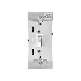 Leviton R02-TSL06-1KW Slide Dimmer, 120 V, 600 W, CFL, Halogen, Incandescent, LED Lamp, 3-Way, White