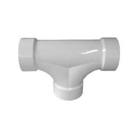 CANPLAS 193723 2-Way Cleanout Pipe Tee, 3 in, Hub, PVC, White