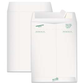 Catalog Mailers, DuPont Tyvek, #10 1/2, Cheese Blade Flap, Self-Adhesive Closure, 9 x 12, White, 15/Pack