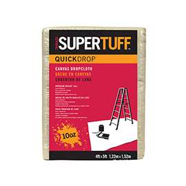 Trimaco SUPERTUFF 51125 Drop Cloth, 5 ft L, 4 ft W, Canvas, Beige/Cream