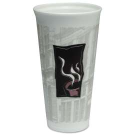 Uptown Thermo-Glaze Hot/Cold Cups, Foam, 20oz, Red/Black/Gray, 20/Bag, 20/CT