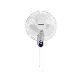 PowerZone HF-40W Wall-Mount Fan, 120 V, 16 in Dia Blade, 3-Blade, 3-Speed, White