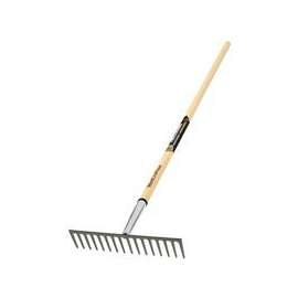 Vulcan Level Head Rake, 60 In Wood, 16 Tines