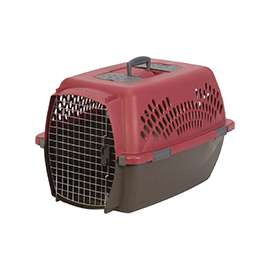 Aspenpet Pet Porter 21090 Fashion Pet Carrier, 26.2 in W, 18.6 in D, 16-1/2 in H, L, Plastic, Black/Deep Red
