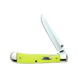 CASE 111 Folding Pocket Knife, 3-1/4 in L Blade, Vanadium Steel Blade, 1-Blade, Yellow Handle