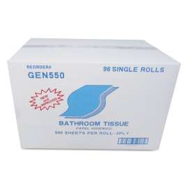 Bath Tissue, Septic Safe, 2-Ply, White, 500 Sheets/Roll, 96 Rolls/Carton