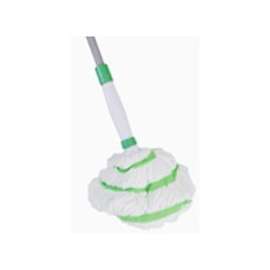 Quickie 036M-4 Wet Mop, Ratchet Handle, Microfiber Green/White Mop Head
