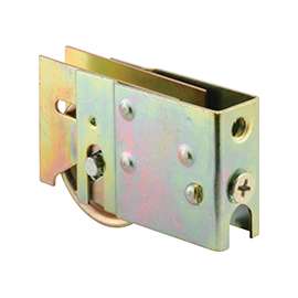 Prime-Line D 1822 Roller Assembly, 1-1/2 in Dia Roller, 5/16 in W Roller, Steel, Yellow, 1-Roller, Plain Back Mounting