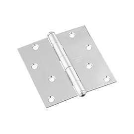 National Hardware N830-276 Square Corner Door Hinge, Stainless Steel, Zinc, Non-Rising, Removable Pin, 55 lb