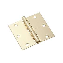 National Hardware N830-230 Door Hinge, Steel, Satin Brass, Non-Rising, Removable Pin, Full-Mortise Mounting, 50 lb