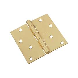 National Hardware N830-231 Door Hinge, Cold Rolled Steel, Satin Brass, Non-Rising, Removable Pin, Full-Mortise Mounting