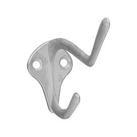 National Hardware SPB1435 N830-162 Coat and Hat Hook, 2-Hook, Zinc, Satin Nickel