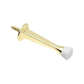 National Hardware N830-136 Door Stop, 3 in Projection, Zinc, Polished Brass