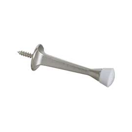 National Hardware N830-137 Door Stop, 3 in Projection, Die-Cast Zinc/Plastic/Rubber, Satin Nickel