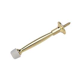 National Hardware N830-146 Door Stop, 4 in Projection, Steel, Polished Brass