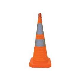 Collapsible Safety Cones, 28 in, Nylon, Orange
