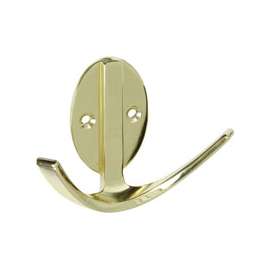 National Hardware V8010 N807-006 Robe Hook, 2-Hook, Zinc, Brass