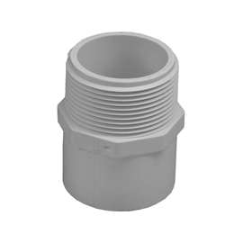 LASCO 436212BC Pressure Pipe Adapter, 1-1/2 x 1-1/4 in, MIP x Slip, PVC, SCH 40 Schedule
