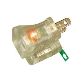 PowerZone ORADP320 Adapter with Light, 1 -Outlet, Clear
