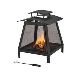 Seasonal Trends FP-102 Fire Pit, 21-3/4 in OAW, 21-1/4 in OAD, 28-3/8 in OAH, Steel Exterior