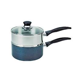T-fal B363S284 Double Boiler Sauce Pan, 3 qt Capacity, Stainless Steel, Glass Cover/Lid
