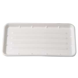 Supermarket Trays, White, Foam, 8 x 14 3/4 x 1, 125/Bag, 2 Bags/Carton