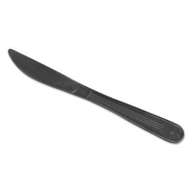 Wrapped Cutlery, 7 1/2" Knife, Heavyweight, Black, 1000/Carton