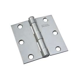 National Hardware N139-808 Broad Hinge, 3 in W Frame Leaf, 0.088 in Thick Frame Leaf, Cold Rolled Steel, Steel, 50 lb