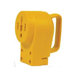CAMCO 55353 Replacement Receptacle, 125/250 V, 50 A, Female Contact, Yellow
