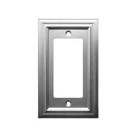 Amerelle 94RN Wallplate, 4-15/16 in L, 2-15/16 in W, 1 -Gang, Cast Metal, Satin Nickel