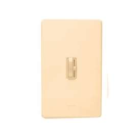 Lutron Ariadni TGCL-153PH-IV Dimmer, 1.25 A, 120 V, 150 W, CFL, Halogen, Incandescent, LED Lamp, 3-Way, Ivory