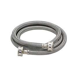 FLUIDMASTER 9WM60 Washing Machine Discharge Hose, 3/4 in ID, 60 in L, Female, Stainless Steel